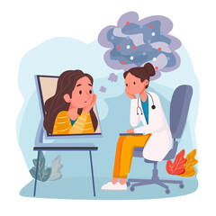 Psychologist Helping Patient Through Online Session