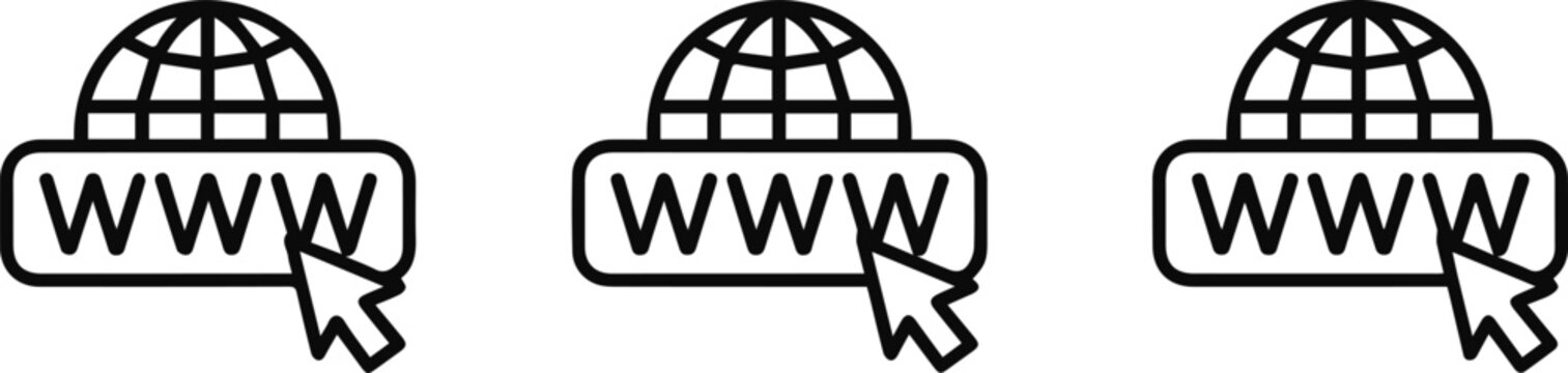 website www globe cursor pointer icon for web browsing navigation sets