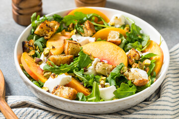 Healthy Summer Peach Arugula Salad