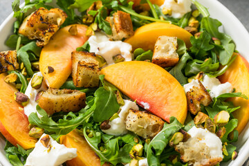 Healthy Summer Peach Arugula Salad