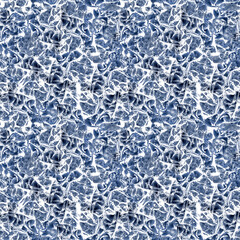 Abstract blue and white ice watercolor pattern isolated. Seamless geometric texture hand painted for background, wallpaper, wrappings. Artistic winter surface endless backdrop.