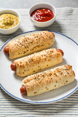 Homemade Bagel Hot Dog