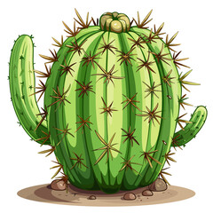 Pincushion cactus isolated on white 