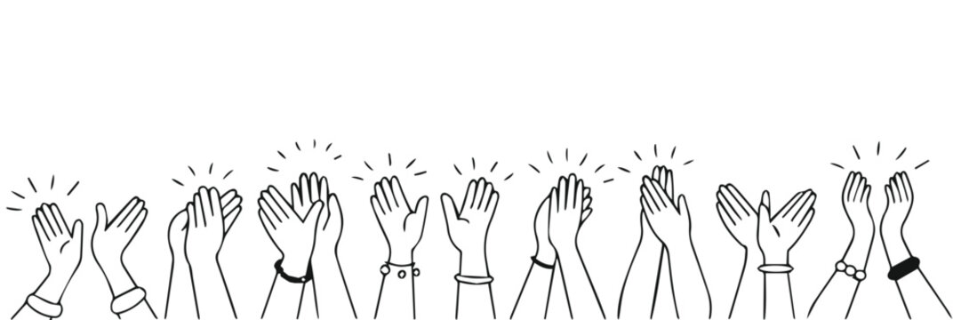 clapping hands gesture vector for cheering success teamwork and appreciation