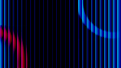 Vertical neon liquid glass texture gradient background, dark reeded stripes with wavy circle.