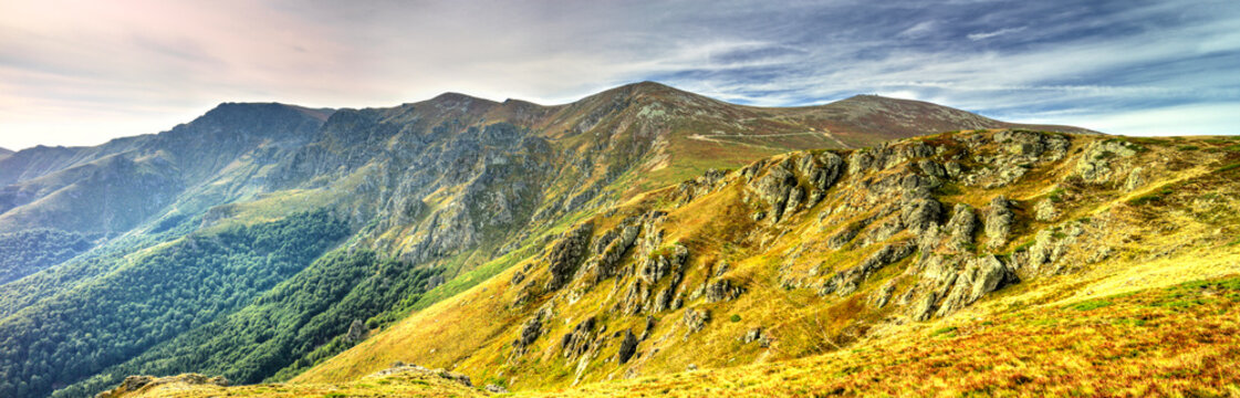 Beautiful landscape in the summer mountain