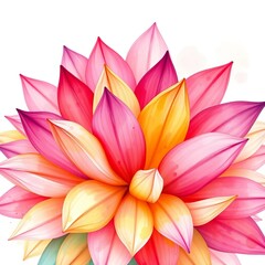 Fototapeta premium Vibrant petals in watercolor style, delicate and whimsical, watercolor, petal