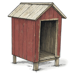 Traditional chicken coop isolated 