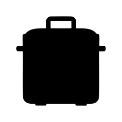 Black silhouette icon of a modern pressure cooker or a large kitchen cooking pot