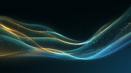 Abstract glowing wave patterns bioluminescent light effect flowing lines and curves soft luminous glow futuristic vector design no text