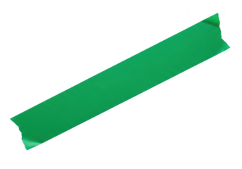 Green adhesive tape strip isolated on transparent background