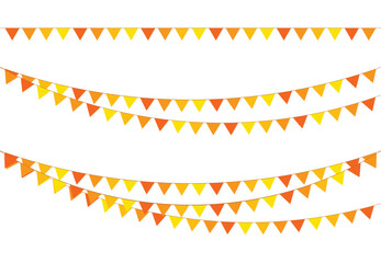Triangle bunting. carnival, birthday, party and holiday decoration flags. festive flag garlands. vector flags. vector illustration