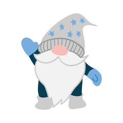 青のクリスマスノームのイラスト