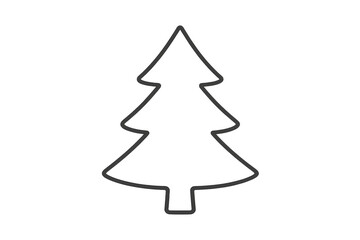 Fototapeta premium Minimalist christmas tree outline icon representing winter holidays, festive seasons and celebration on a transparent background