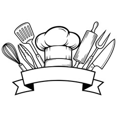 Logotipo de utens&iacute;lios de chef
