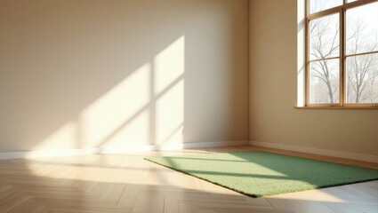 Minimal indoor setting with clean walls natural daylight and table-chairs ensemble great for design mockups architectural showcases and decor ideas