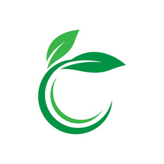 Eco Letter C Logo, Green Nature C Emblem, Organic Leaf C Symbol, Botanical C Logo, Eco Friendly Company Letter C, Natural Alphabet C Icon, Sustainable Leaf C Identity