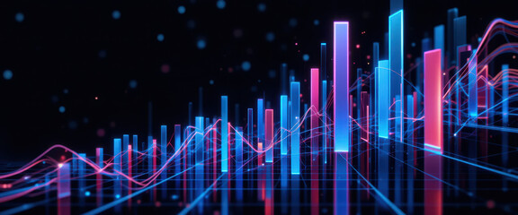 Dynamic financial data visualization digital space infographic tech environment abstract view analytics concept