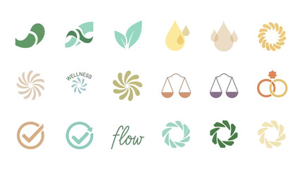 Visual Harmony of Icons: A captivating assortment of minimalistic icons, representing a spectrum of themes, meticulously arranged to create a visually appealing collection.