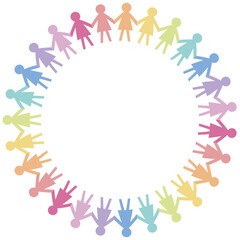 女性シルエットが円になってつながる穏やかなコミュニティとサポートを表すサークルデザイン。協力やつながりを感じさせる柔らかなコンセプトイメージ｜女性,つながり,協力