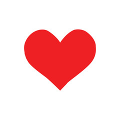 Red Solid Heart Shape On White Keywords: heart, love, symbol, shape, red, white, solid, icon
