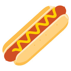 Classic Hot Dog with Mustard on a Bun