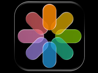 Colorful Liquid Glass Abstract Sculpture on Black Background. Ideal for use in tech branding, UI/UX themes, creative design, digital art concepts, or modern illustration projects.