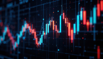 Analyzing market trends financial data visualization digital trading virtual environment close-up view economic insights