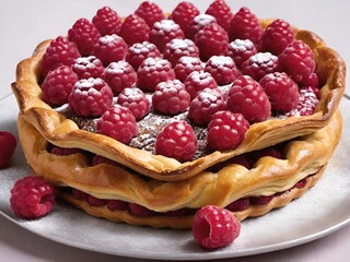 plate with delicious fresh crepes on table