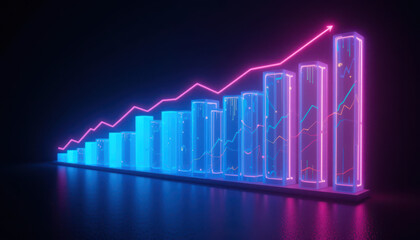 Data visualization growth trends digital space infographic futuristic environment dynamic viewpoint