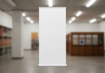 Blank Retractable Banner in Gallery Setting