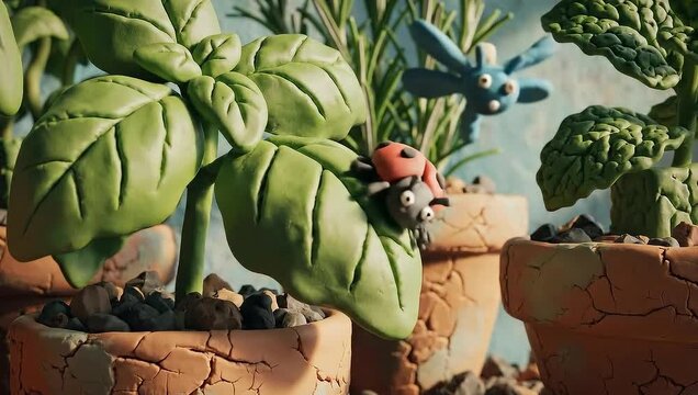 Claymation Herb Garden - A Stop-Motion Animation of Basil, Rosemary, and Mint.
