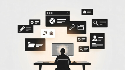 Professional UI/UX Analytics Dashboard Workspace Illustration