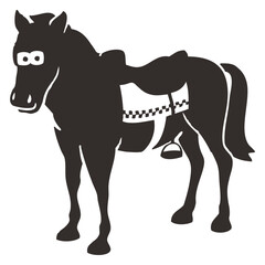 Obraz premium Saddle Horse Silhouette