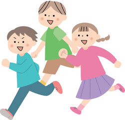 元気に走る子供達