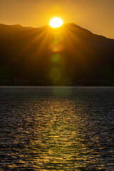 sunset over the river