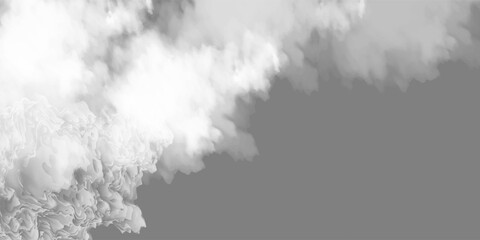 Realistic Clouds, Clear Background. Outdoor Nature Sky Scene. White Fluffy Clouds Isolated. Weather Cloudscape Design. Vector Illustration