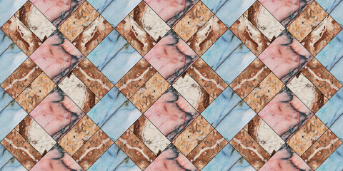 Geometric seamless texture. Mosaic tile. Stained glass style. Oriental tracery. For ceramic tile, wallpaper, linoleum. Textile, rug, carpet, tapestry. For website design. Stone. Mosaic, inlay.