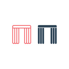 Curtain icons set logo template design illustration
