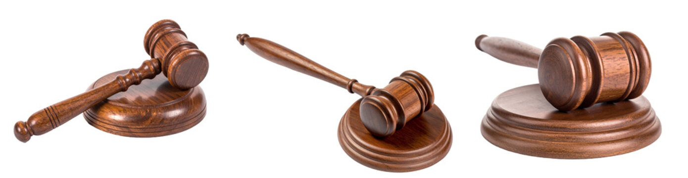 Wooden Gavel On Base Isolated On Transparent Background