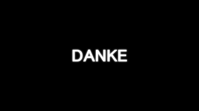 text animation title DANKE transparent background