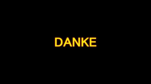 text animation title DANKE transparent background