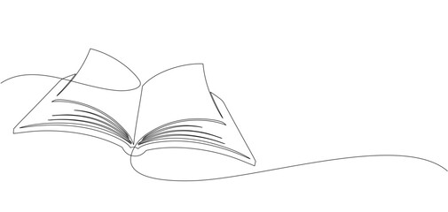 open book vector illustration with line art style