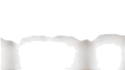 Abstract white smoke texture and blue sky cloudscape in a paper hole frame