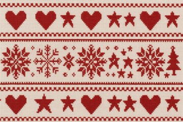 Festive red holiday pattern wallpaper.