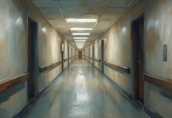 Anonymity and Focus: The Shallow Depth of a Medical Corridor.