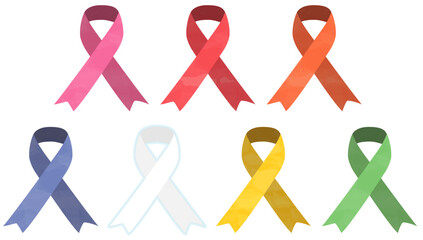 水彩風の可愛い啓発リボンセット