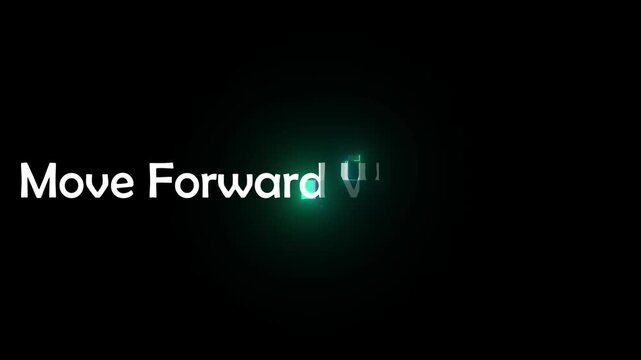 Move forward with purpose motivational quote text on black background