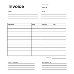 Blank invoice editable template