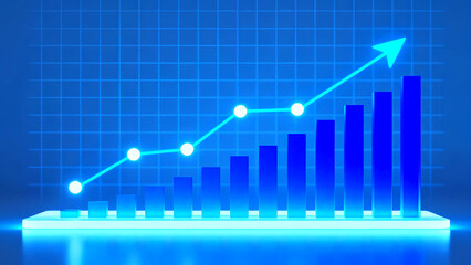 Business growth chart rising arrow graph success financial investment market strategy future planning target achievement goal vision data analysis performance metrics progress upward trend digital tec